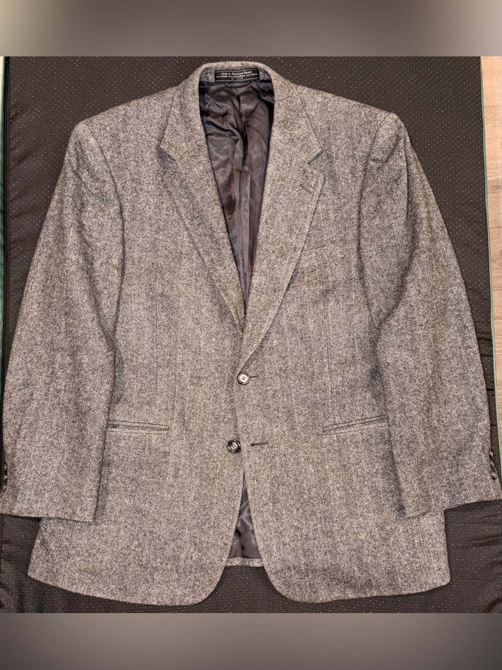Bert Pulitzer Herringbone Sport Coat Blazer Gray Wool/Camel Hair Blend 42S & 46R